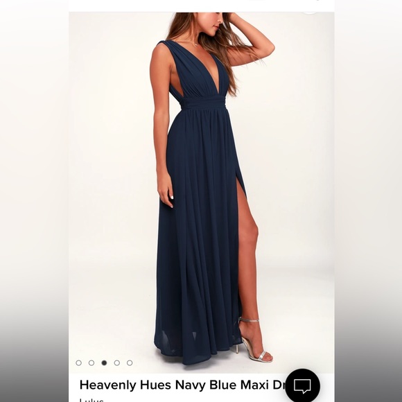 Navy Blue Maxi Dress - Picture 2 of 5